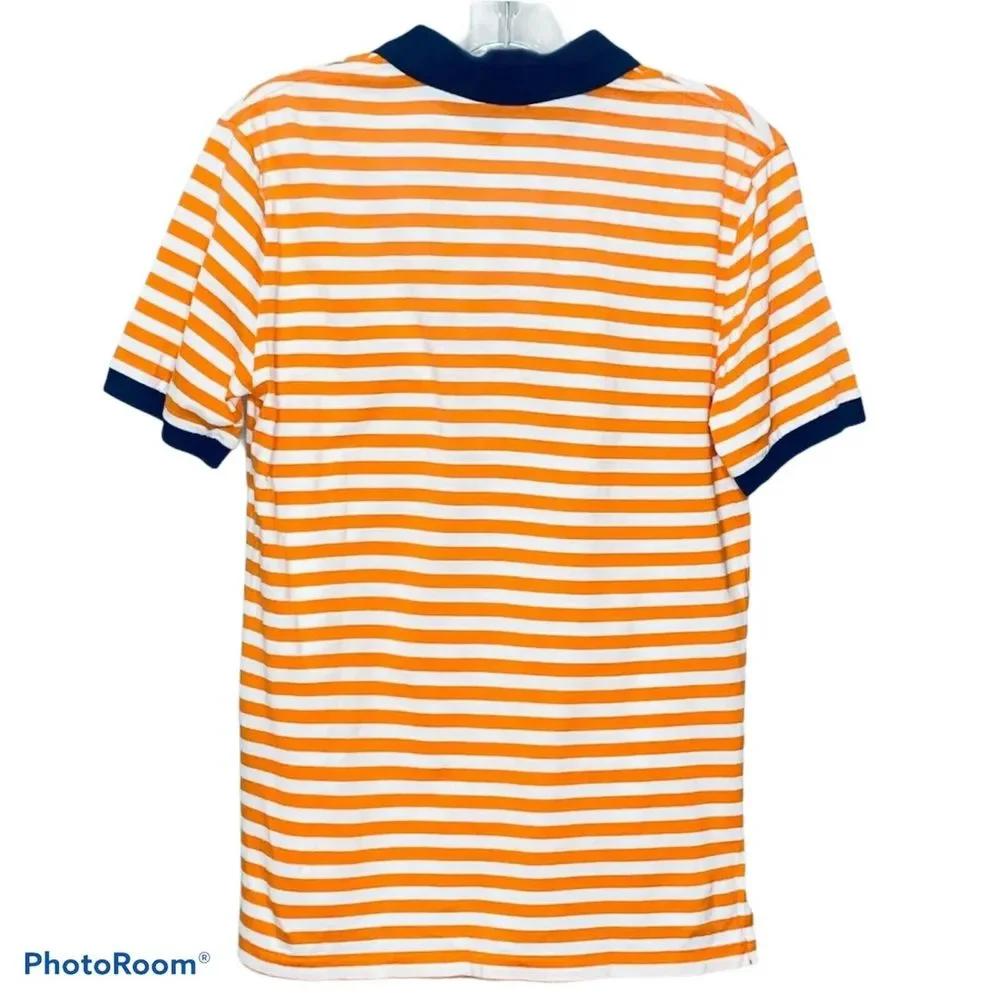 Polo Ralph Lauren Boy's Polo Shirt Orange White Striped Navy Golf‎ Collared L